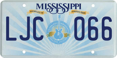 MS license plate LJC066
