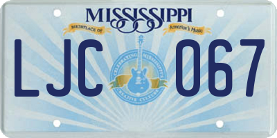 MS license plate LJC067