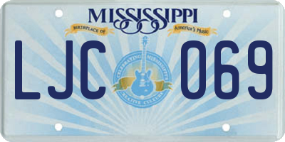 MS license plate LJC069