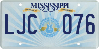 MS license plate LJC076