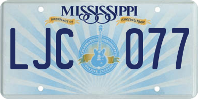 MS license plate LJC077