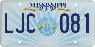 MS license plate LJC081