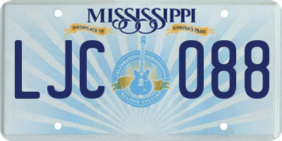 MS license plate LJC088