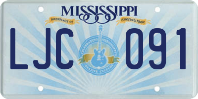 MS license plate LJC091