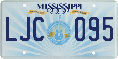 MS license plate LJC095