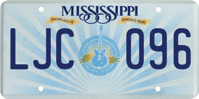 MS license plate LJC096