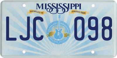 MS license plate LJC098