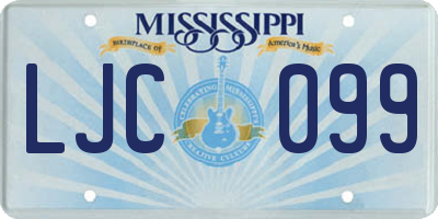 MS license plate LJC099