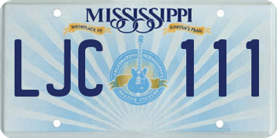 MS license plate LJC111
