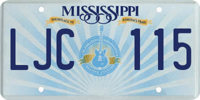 MS license plate LJC115