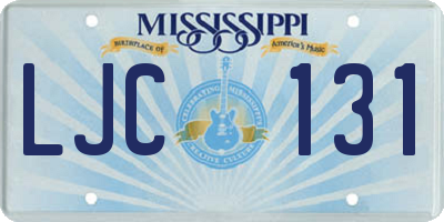 MS license plate LJC131