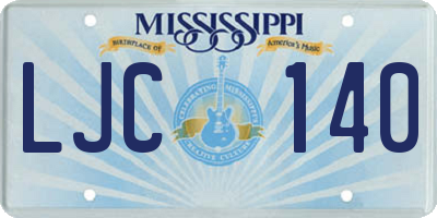 MS license plate LJC140