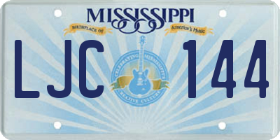 MS license plate LJC144