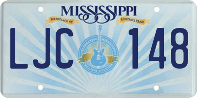 MS license plate LJC148