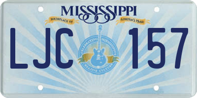 MS license plate LJC157
