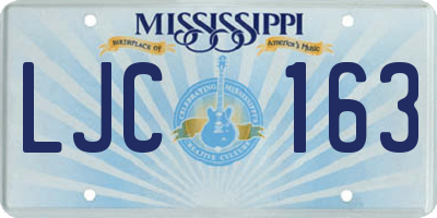 MS license plate LJC163