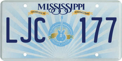 MS license plate LJC177