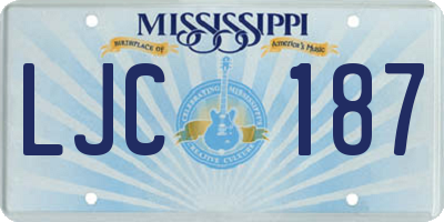 MS license plate LJC187