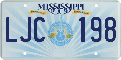MS license plate LJC198