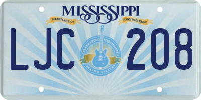 MS license plate LJC208