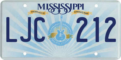 MS license plate LJC212