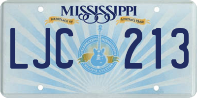 MS license plate LJC213