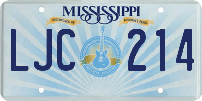 MS license plate LJC214