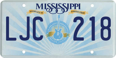 MS license plate LJC218