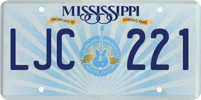 MS license plate LJC221