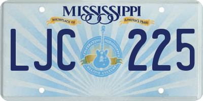 MS license plate LJC225