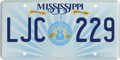 MS license plate LJC229