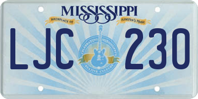MS license plate LJC230