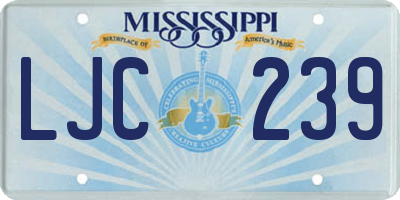 MS license plate LJC239