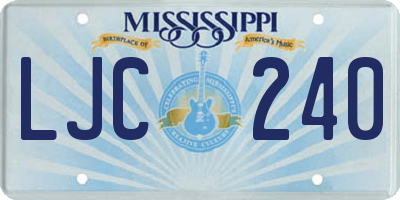 MS license plate LJC240