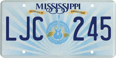 MS license plate LJC245