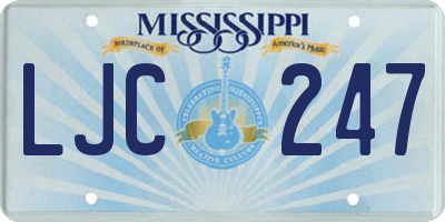 MS license plate LJC247