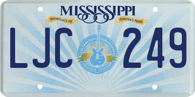 MS license plate LJC249