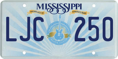 MS license plate LJC250