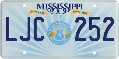 MS license plate LJC252