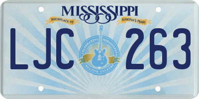 MS license plate LJC263