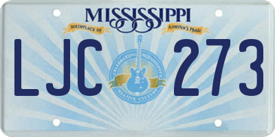 MS license plate LJC273