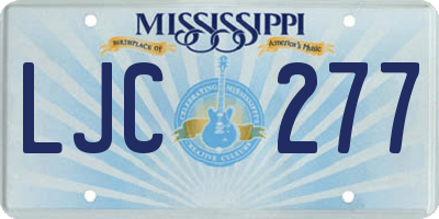 MS license plate LJC277