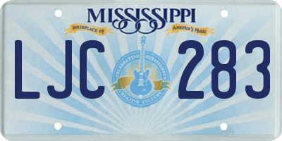 MS license plate LJC283