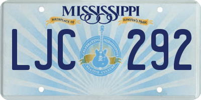 MS license plate LJC292