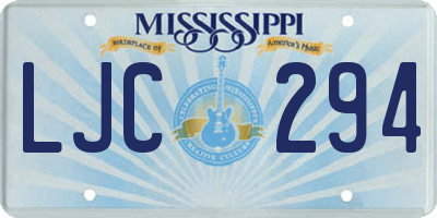 MS license plate LJC294