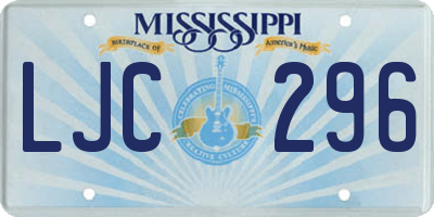 MS license plate LJC296