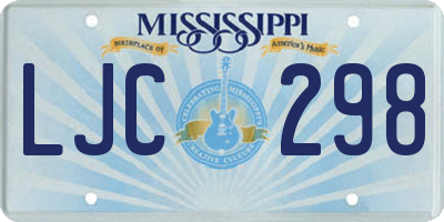 MS license plate LJC298