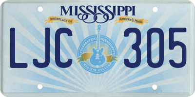 MS license plate LJC305