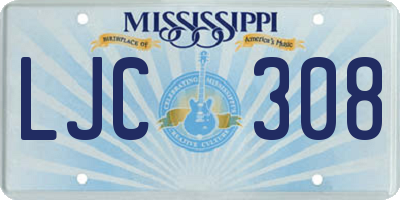 MS license plate LJC308