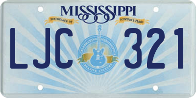 MS license plate LJC321